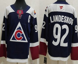 Men's Colorado Avalanche #92 Gabriel Landeskog Navy Authentic Jersey
