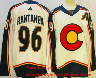 Men's Colorado Avalanche #96 Mikko Rantanen White 2022 Reverse Retro Authentic Jersey