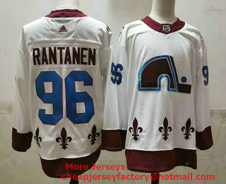 Men's Colorado Avalanche #96 Mikko Rantanen White 2021 Retro Stitched NHL Jersey