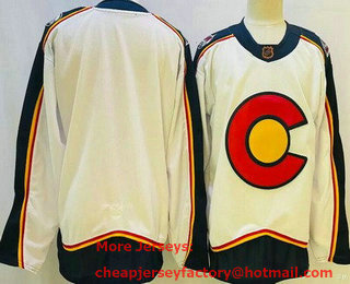 Men's Colorado Avalanche Blank White 2022 Reverse Retro Authentic Jersey