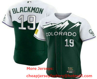Men's Colorado Rockies #19 Charlie Blackmon Green 2022 City Connect Authentic Jersey