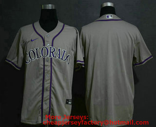 Men's Colorado Rockies Blank Gray Stitched MLB Cool Base Nike Jersey