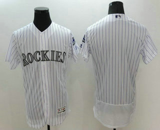 Men's Colorado Rockies Blank White Home 2016 Flexbase Baseball Jersey