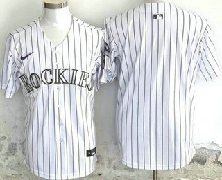Men's Colorado Rockies Blank White Limited Jersey