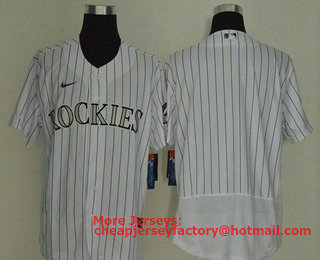 Men's Colorado Rockies Blank White Stitched MLB Flex Base Nike Jersey