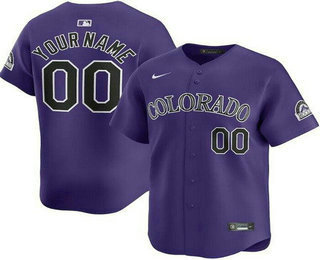 Men's Colorado Rockies Customized Purple Limited Jersey