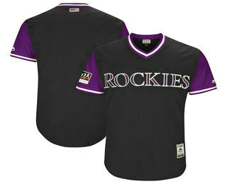 Men's Colorado Rockies Majestic Black-Purple 2018 Players' Weekend Authentic Team Jersey