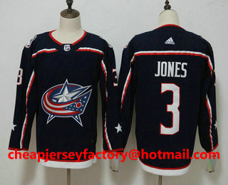 Men's Columbus Blue Jackets #3 Seth Jones Navy Blue 2017-2018 Hockey Stitched NHL Jersey
