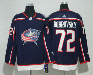 Men's Columbus Blue Jackets #72 Sergei Bobrovsky Navy Blue 2017-2018 Hockey Stitched NHL Jersey