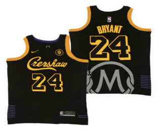 Men's Crenshaw #24 Kobe Bryant Black Swingman Throwback Nike Jersey