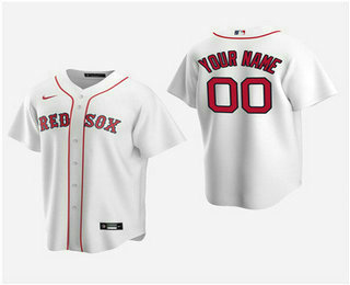 Men's Custom Boston Red Sox White Home Replica Jersey