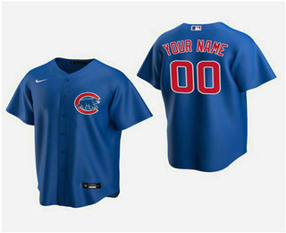 Men's Custom Chicago Cubs Royal Alternate Replica Jersey