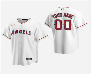 Men's Custom Los Angeles Angels White Home Replica Jersey