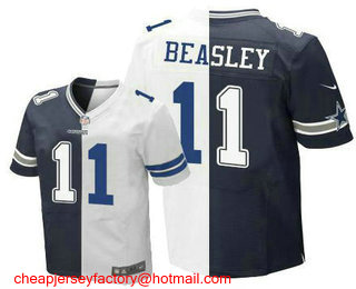 Men's Dallas Cowboys #11 Cole Beasley Navy With White Two Tone Stitched NFL Nike Elite Jersey