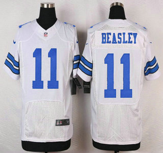 Men's Dallas Cowboys #11 Cole Beasley White Road NFL Nike Elite Jersey