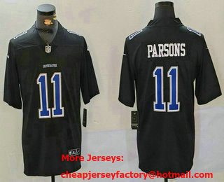 Men's Dallas Cowboys #11 Micah Parsons Black Throwback Vapor Limited Stitched Jersey