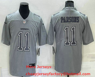 Men's Dallas Cowboys #11 Micah Parsons Grey Atmosphere Fashion 2022 Vapor Untouchable Stitched Nike Limited Jersey