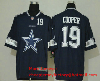 Men's Dallas Cowboys #19 Amari Cooper Navy Blue 2020 Big Logo Number Vapor Untouchable Stitched NFL Nike Fashion Limited Jersey