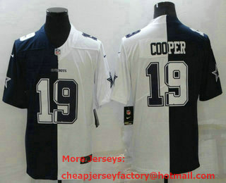 Men's Dallas Cowboys #19 Amari Cooper Navy Blue White Two Tone 2021 Vapor Untouchable Stitched Nike Limited Jersey