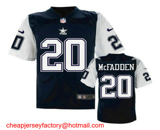 Men's Dallas Cowboys #20 Darren McFadden Navy Blue Throwback Stitched NFL Nike Elite Jersey
