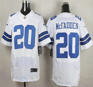 Men's Dallas Cowboys #20 Darren McFadden White Road NFL Nike Elite Jersey