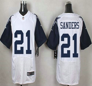 Men's Dallas Cowboys #21 Deion Sanders Nike White Color Rush 2015 NFL Elite Jersey
