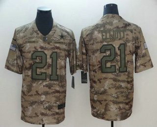 Men's Dallas Cowboys #21 Ezekiel Elliott 2018 Camo Salute to Service Stitched NFL Nike Limited Jersey