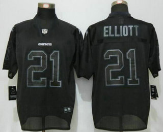 Men's Dallas Cowboys #21 Ezekiel Elliott Lights Out Black NFL Nike Elite Jersey