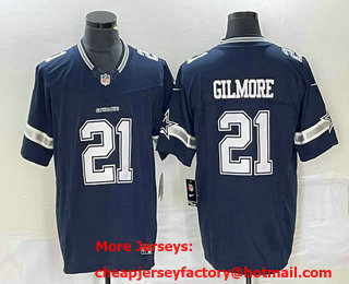 Men's Dallas Cowboys #21 Stephon Gilmore Navy Blue 2023 FUSE Vapor Untouchable Stitched Jersey
