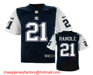 Men's Dallas Cowboys #21 Joseph Randle Navy Blue Throwback Stitched NFL Nike Elite Jersey