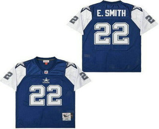 Men's Dallas Cowboys #22 Emmitt Smith Navy 1995 Throwback Jersey