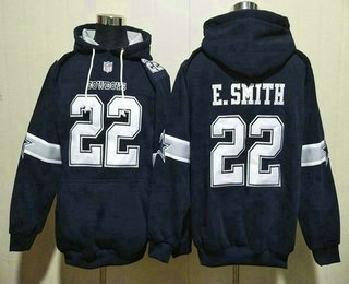 Men's Dallas Cowboys #22 Emmitt Smith Navy Ageless Must Have Lace Up Pullover Hoodie