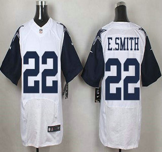Men's Dallas Cowboys #22 Emmitt Smith Nike White Color Rush 2015 NFL Elite Jersey