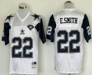 Men's Dallas Cowboys #22 Emmitt Smith White 75TH Thanksgivings Throwback Jersey