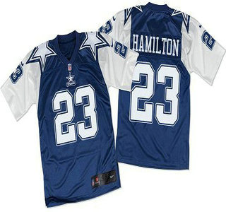 Men's Dallas Cowboys #23 Jakar Hamilton Navy Blue White Throwback Nike Elite Jersey