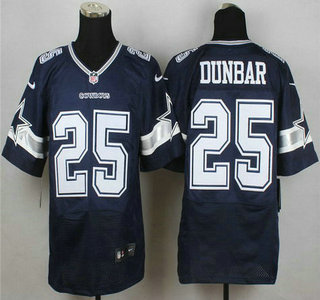 Men's Dallas Cowboys #25 Lance Dunbar Navy Blue Team Color NFL Nike Elite Jersey