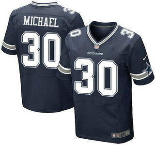 Men's Dallas Cowboys #30 Christine Michael Navy Blue Team Color NFL Nike Elite Jersey