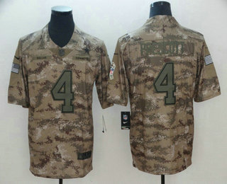 Men's Dallas Cowboys #4 Dak Prescott 2018 Camo Salute to Service Stitched NFL Nike Limited Jersey