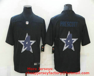 Men's Dallas Cowboys #4 Dak Prescott Black 2020 Shadow Logo Vapor Untouchable Stitched NFL Nike Limited Jersey