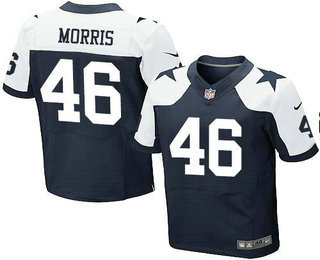 Men's Dallas Cowboys #46 Alfred Morris Navy Blue Thanksgiving Throwback Elite Jersey