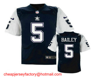 Men's Dallas Cowboys #5 Dan Bailey Navy Blue Throwback Stitched NFL Nike Elite Jersey