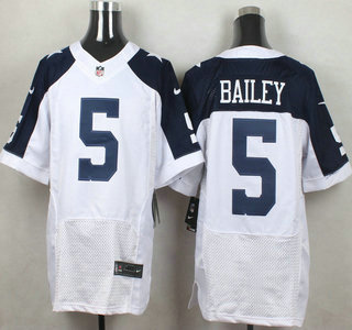 Men's Dallas Cowboys #5 Dan Bailey White Thanksgiving Alternate NFL Nike Elite Jersey