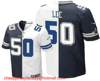 Men's Dallas Cowboys #50 Sean Lee Navy With White Two Tone Stitched NFL Nike Elite Jersey