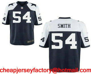 Men's Dallas Cowboys #54 Jaylon Smith Navy Blue Thanksgiving Alternate Stitched NFL Nike Elite Jersey