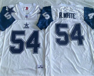 Men's Dallas Cowboys #54 Randy White White Throwback Stitched Jersey