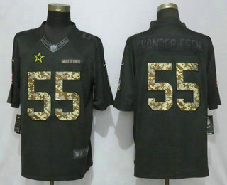Men's Dallas Cowboys #55 Leighton Vander Esch Black Anthracite 2016 Salute To Service Stitched NFL Nike Limited Jersey