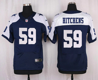 Men's Dallas Cowboys #59 Anthony Hitchens Navy Blue Thanksgiving Alternate NFL Nike Elite Jersey