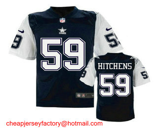 Men's Dallas Cowboys #59 Anthony Hitchens Navy Blue Throwback Stitched NFL Nike Elite Jersey