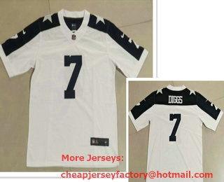 Men's Dallas Cowboys #7 Trevon Diggs White Thanksgiving 2021 Vapor Untouchable Stitched NFL Nike Limited Jersey