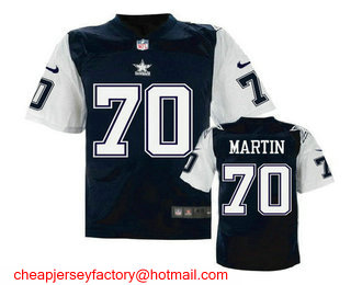 Men's Dallas Cowboys #70 Zack Martin Navy Blue Throwback Stitched NFL Nike Elite Jersey
